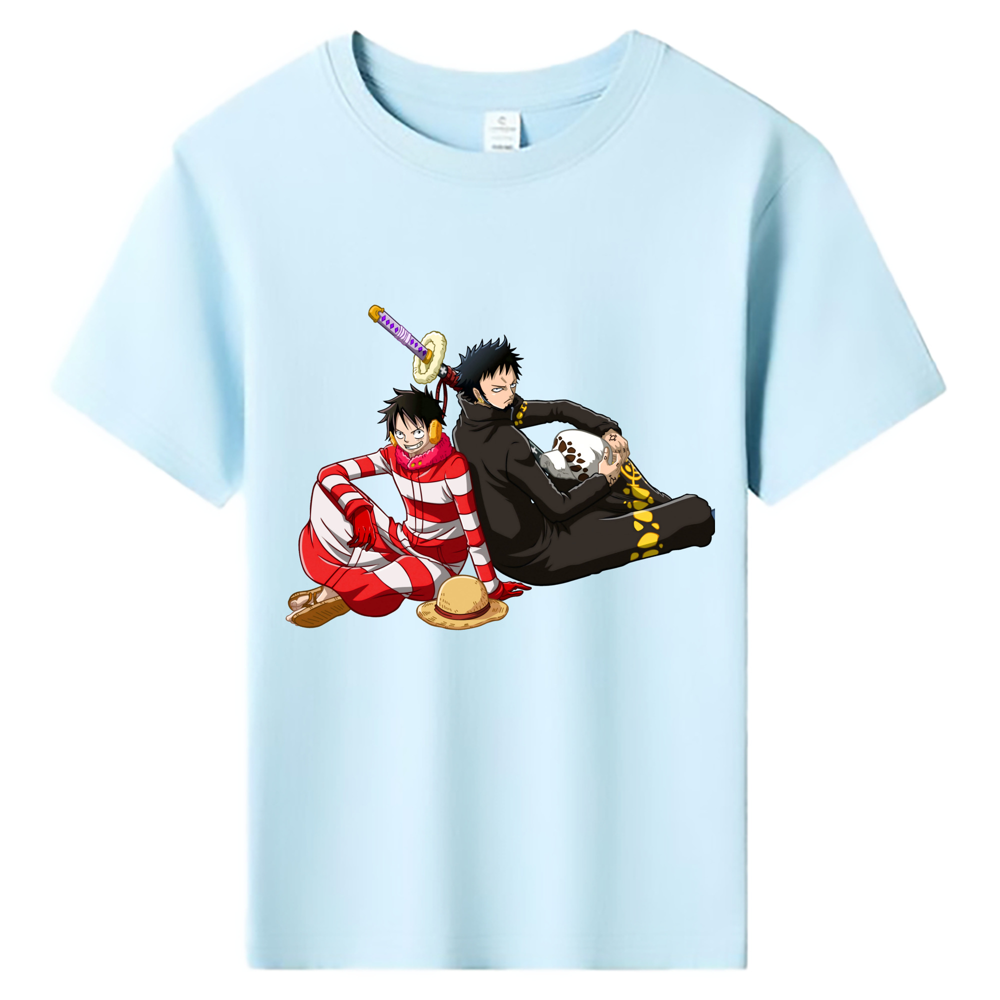 ワンピース モンキー・D・ルフィ ONE PIECE Monkey D. Luffy 綿100％キッズTシャツ（フロントプリント）